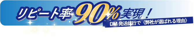 リピート率90％実現